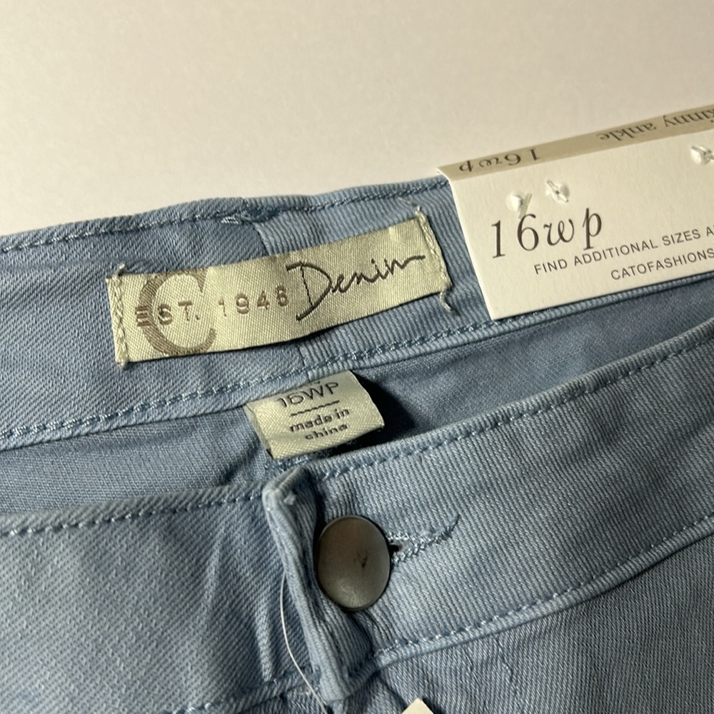 Cato Women 16WP C EST. 1946 Petite Capri Curvy Skinny Cutout‎ Floral Jeans 1159 - Picture 7 of 12